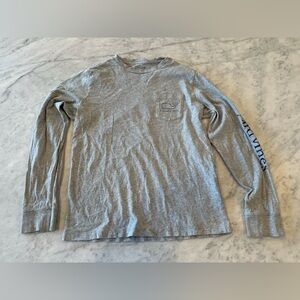 Kids Vineyard Vines Grey Long Sleeve Shirt, Youth S (8-10)